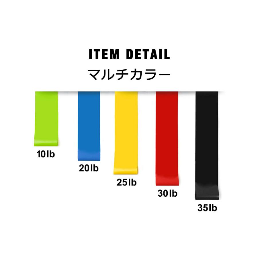 エクササイズバンド 強度別5本セット トレーニングバンド トレーニング