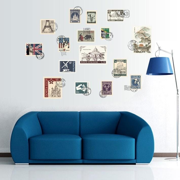 ウォールステッカー 切手 スタンプ 海外切手 世界遺産 アンティーク調 貼ってはがせる ステッカー おしゃれ 北欧 世界の風景 シンボル 建物 Wch 241 セナスタイル 通販 Yahoo ショッピング