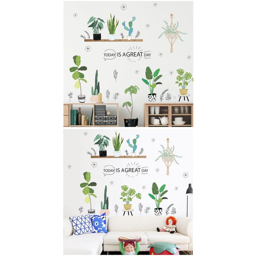 ウォールステッカー 観葉植物 葉 ナチュラル 英字 英文 英語 グレートディ 北欧 大人かわいい リビング 貼ってはがせる グリーン インテリアシール Wch 258 セナスタイル 通販 Yahoo ショッピング
