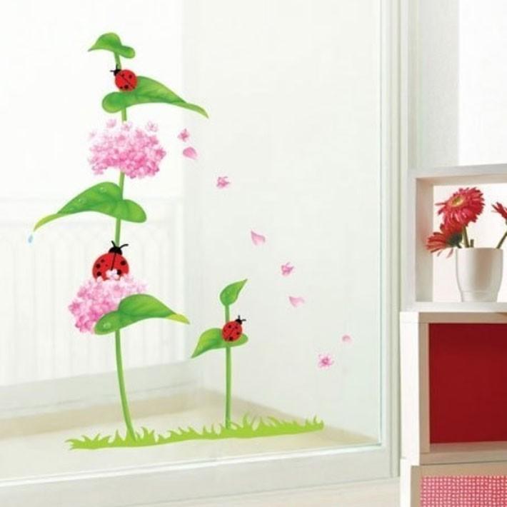 85 Off ウォールステッカー 花 てんとう虫 壁紙シール 木 壁紙 宅c Cisama Sc Gov Br