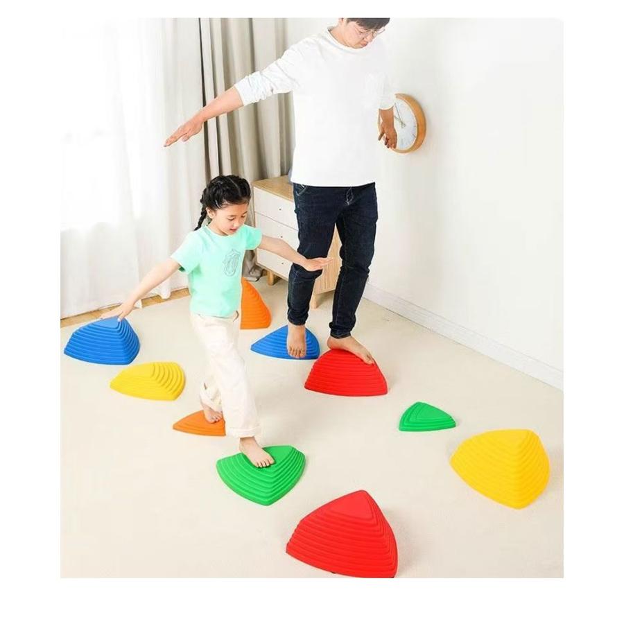 TOPFILM カラフル　バランスストーン11ps＆バランスボード8ps セット バランスストーン 子ども 飛び石 子供 11点セット 体幹トレーニング
