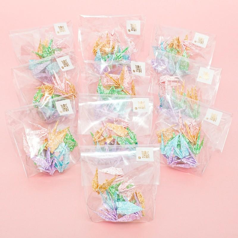 折り鶴シャワー友禅千代紙 淡桜あわざくら 100羽 入れ物付 小袋 寿シール10枚 結婚式 ウェディング 和婚 Sw 011p 千羽の鶴オンラインショップ 通販 Yahoo ショッピング