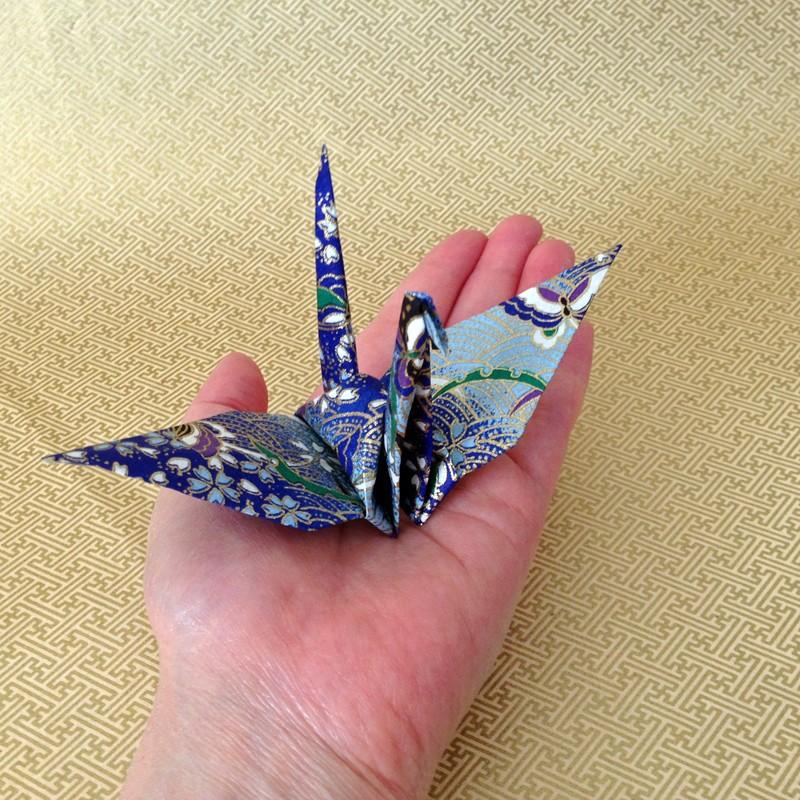 友禅千代折り鶴Lサイズ 10羽（15cm角千代紙使用）おもてなしアイテム