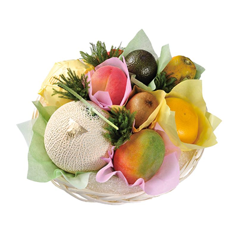 千疋屋 ギフト マスクメロン入りフルーツかご盛り詰合せ 京橋千疋屋　※12/29〜1/9お届け不可※ 