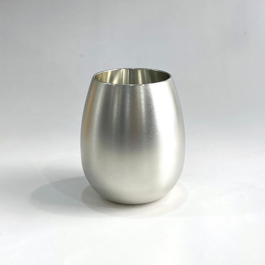 錫器 タンブラー 大阪製 千田硝子食器オリジナル 冷香 reico 白上 ツヤなし 420mL 名入れ可能 ギフト コーヒー お祝い 和風 桐箱 還暦祝 父の日 退職祝 国内製 | 大阪錫器 | 03