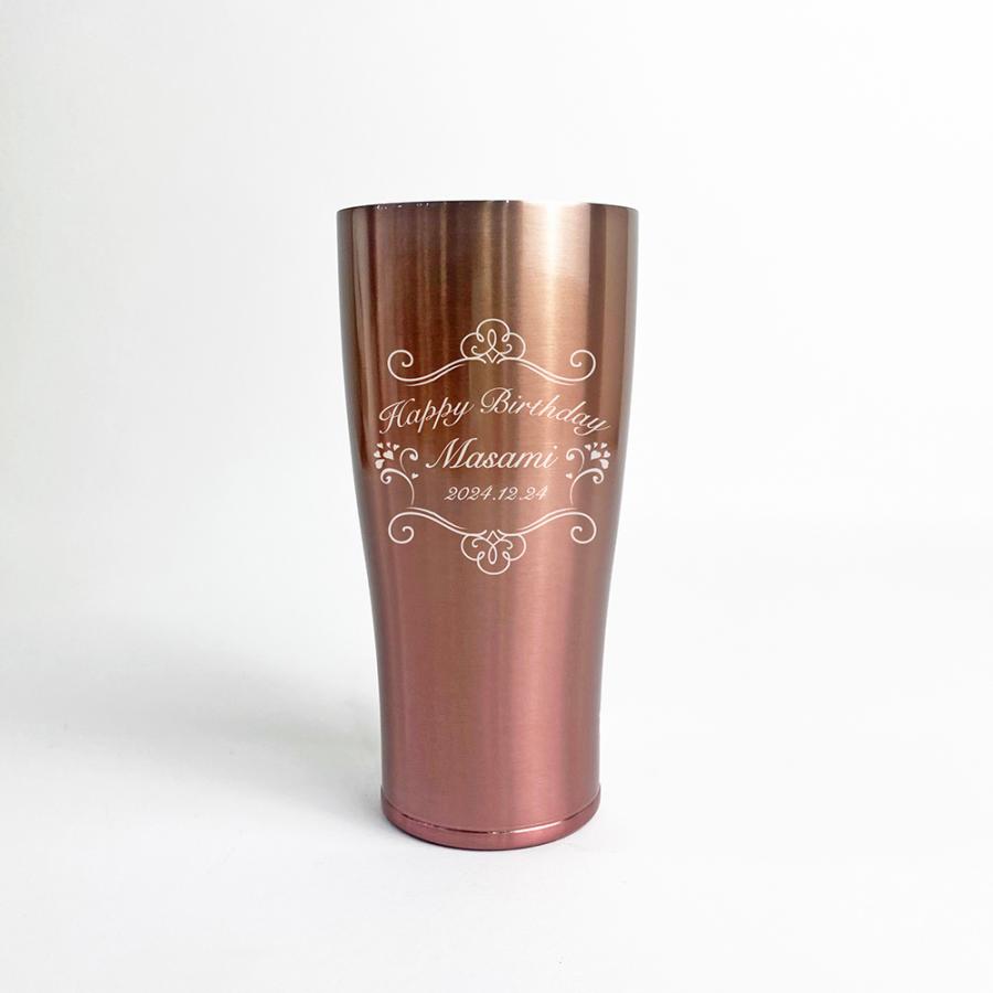 ステンレスタンブラー サーモスタンブラー ゴールドグラデーション 420mL 真空断熱 名入れ 母の日 父の日 還暦 慶寿 退職 ギフト 誕生日 お祝い 結婚 | THERMOS | 01