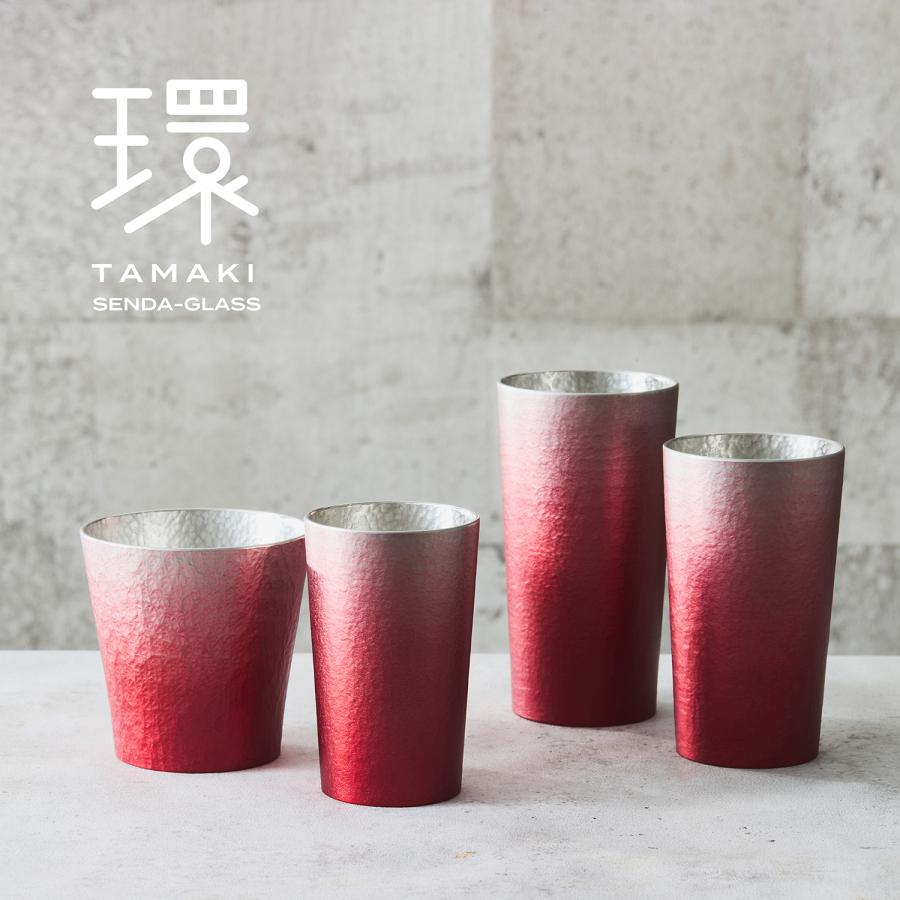 大阪錫器 還暦祝い 退職祝い 名入れ 錫 錫器 赤 タンブラー 父の