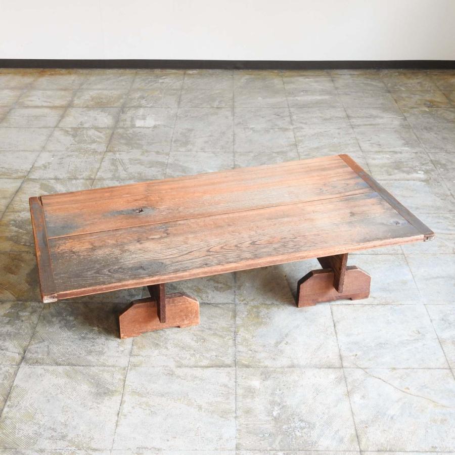 ふるい木味 無垢材のローテーブル / 裁ち板 裁板 展示台 花台 ローボード
