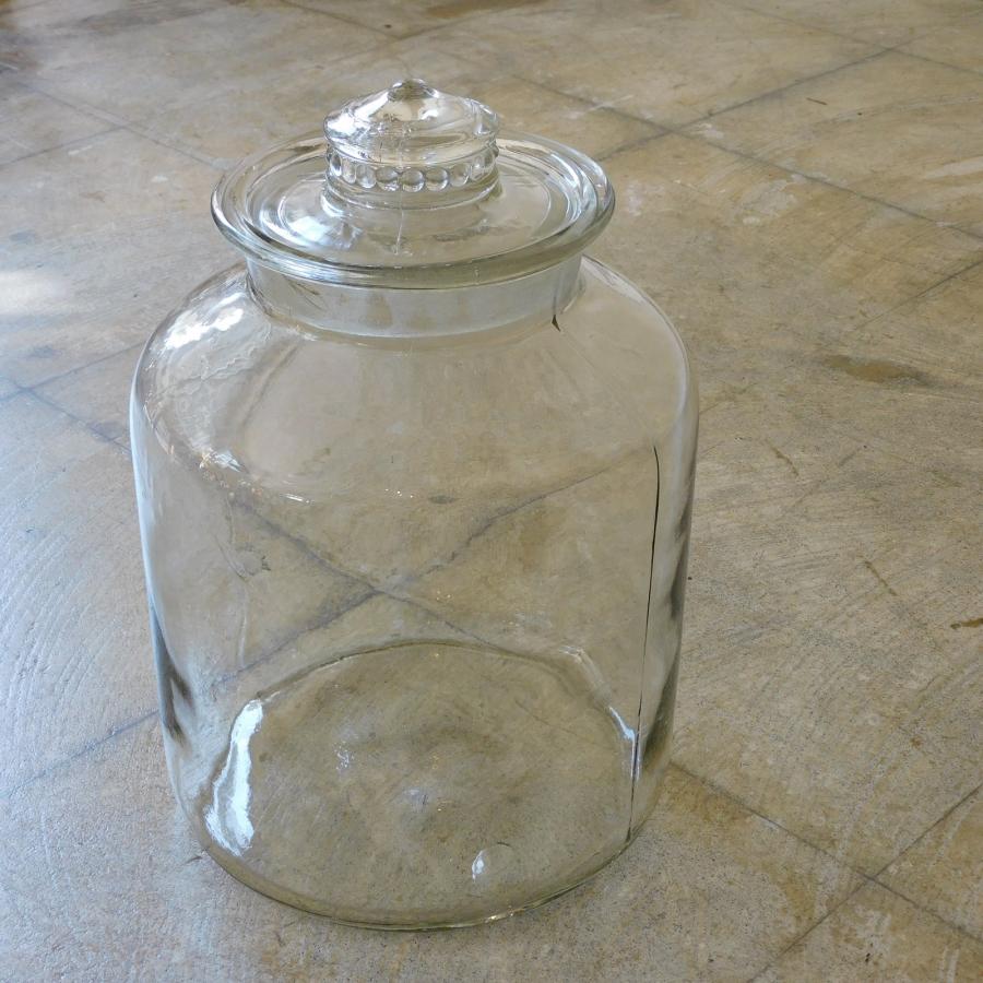 ガラスの保存瓶 HK-a-04230 / 古道具 ガラス瓶 たばこ瓶 硝子 駄菓子瓶 