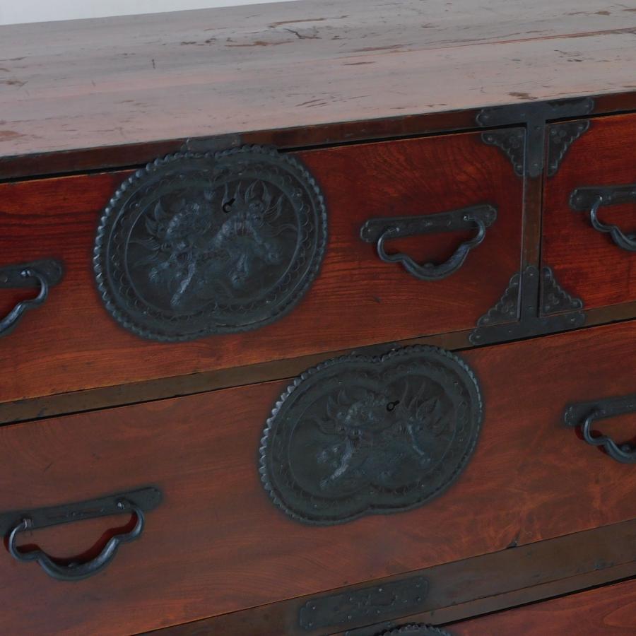 仙台箪笥 仙台漆器 木製重箱 鍵付き 3段引き出し 仙台箪笥 仙台漆器 木製重箱 鍵付き 3段引き出し