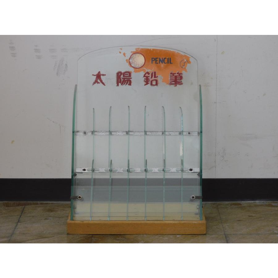 ふるい鉛筆のガラス陳列棚 HK-a-04866 / 戦前 古道具 ガラスケース