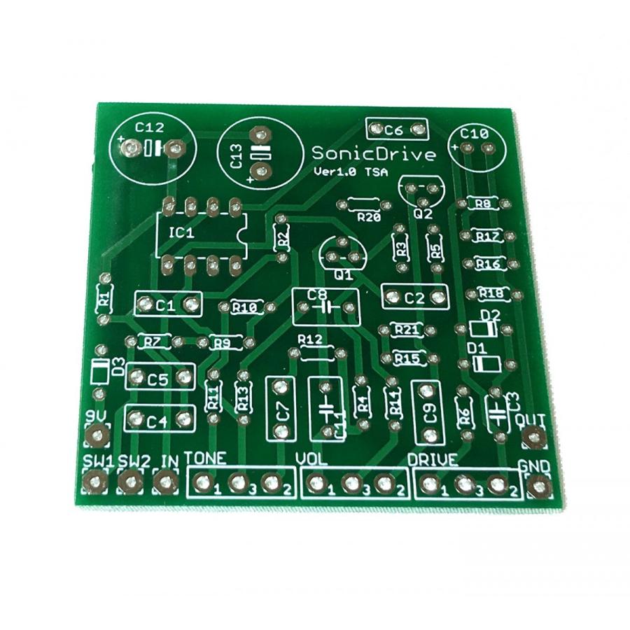 Sonic Drive風オーバードライブギターエフェクターペダル 自作用基板