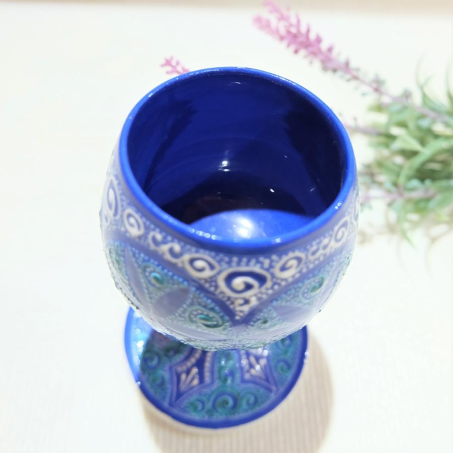 トルコ【カッパドキア】　陶器デキャンタとワイングラスセット トルコ【カッパドキア】 陶器デキャンタとワイングラスセット