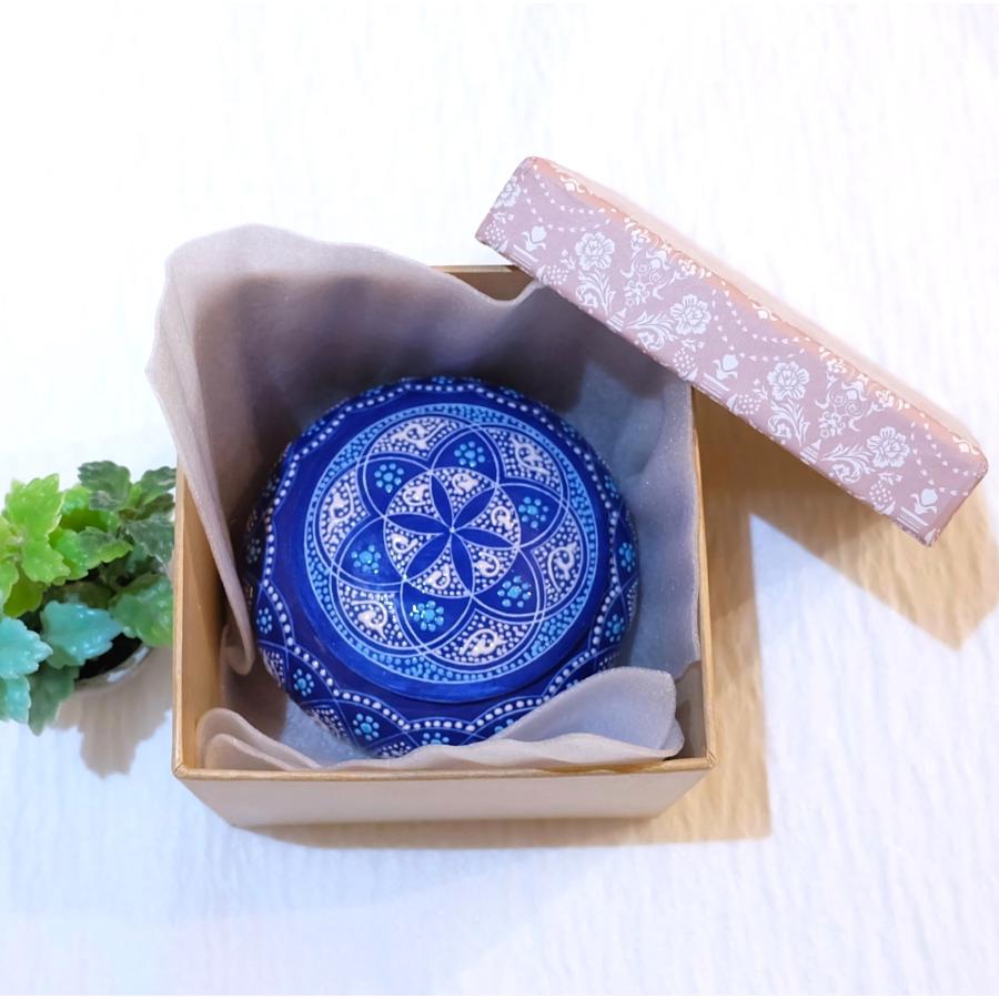 トルコ陶器 菓子器 トルコブルー ハンドメイド 小物入れ 結婚・新築・記念品・インテリア 母の日・父の日・敬老の日プレゼントNO12の画像