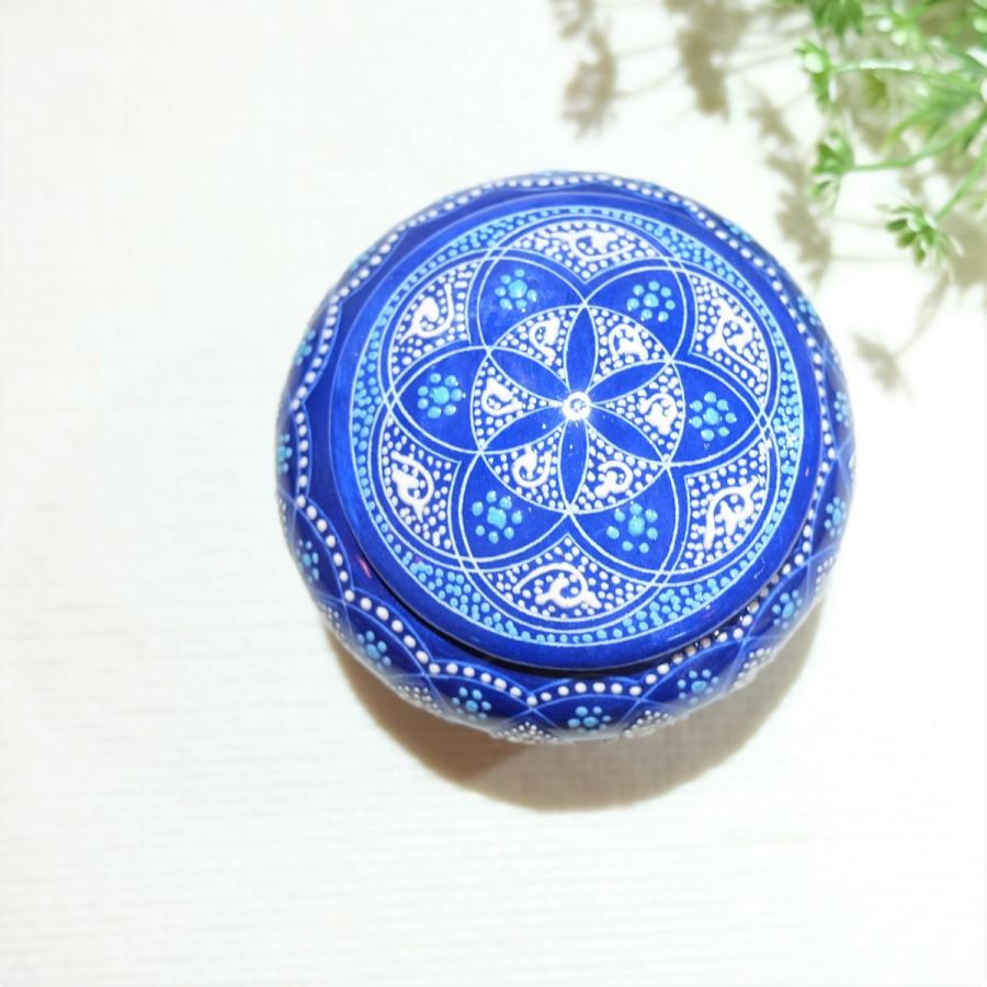 トルコ陶器 菓子器 トルコブルー ハンドメイド 小物入れ 結婚・新築・記念品・インテリア 母の日・父の日・敬老の日プレゼントNO12の画像