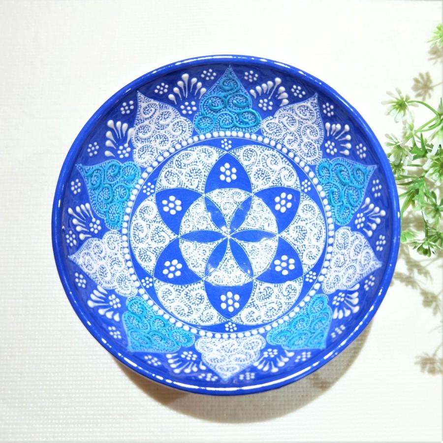 コレール レトロ青いお花模様のお皿 耐熱強化ガラス コレール レトロ