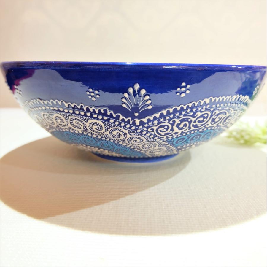 トルコ陶器 大鉢 トルコブルー ハンドメイド 結婚・新築・記念品