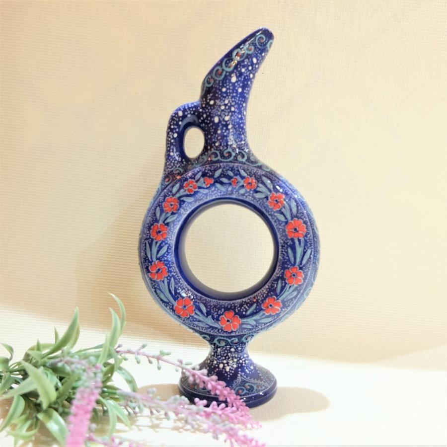 トルコ陶器 ワイン トルコブルー ハンドメイド 新築・結婚・誕生