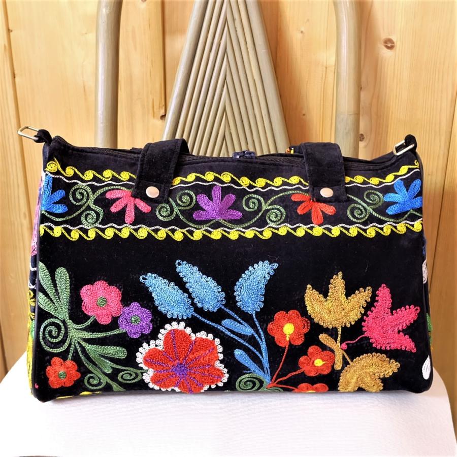 スザンニ スザニ 刺繍 可愛い ハンドメイド ウズベキスタン ブラック