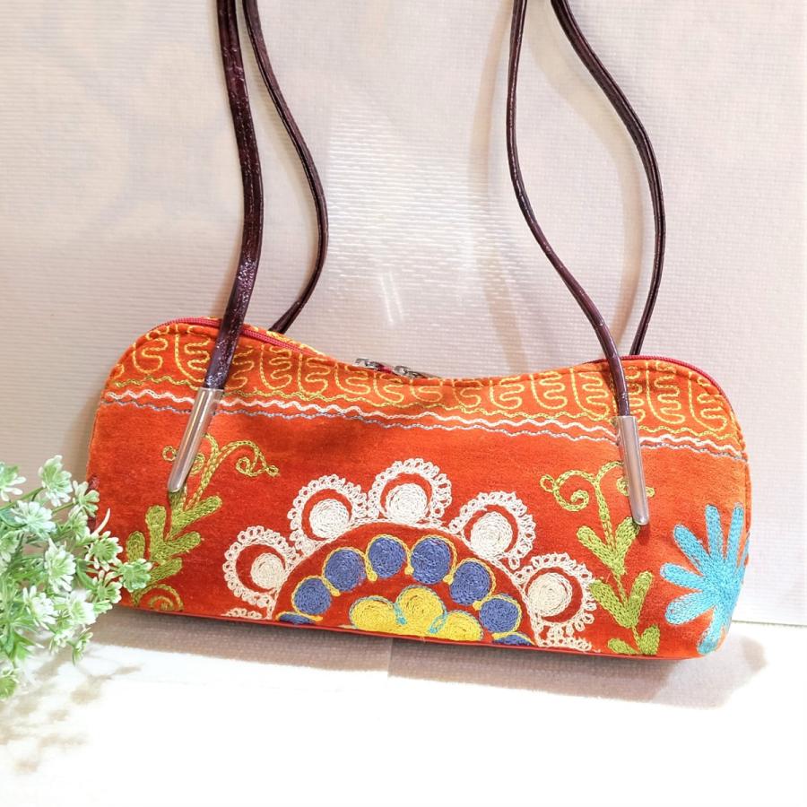 スザンニ スザニ 刺繍 可愛い ハンドメイド ウズベキスタン オレンジ