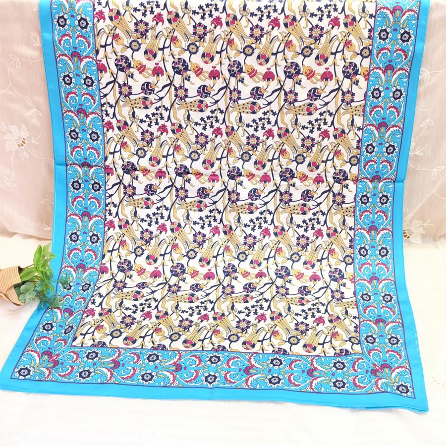 トルコ製 ブルサ シルク スカーフ エキゾチック 花柄 軽い おしゃれ