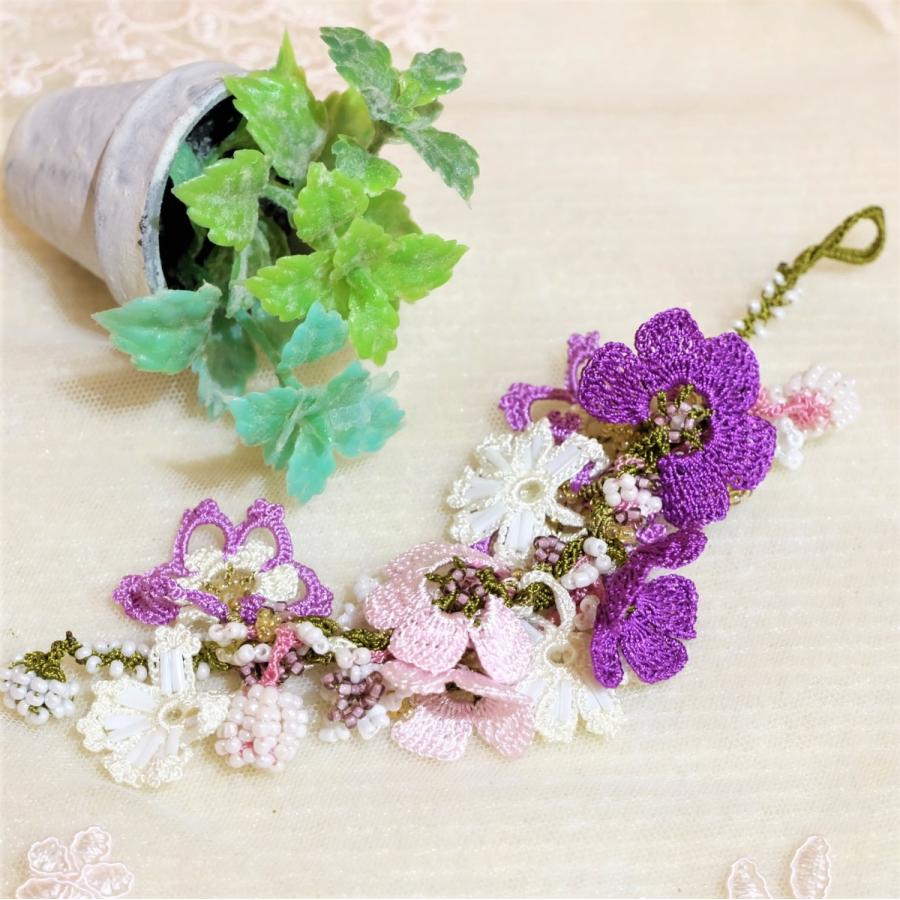 トルコ雑貨　oya　可愛い　ハンドメイド　トゥーオヤ　ボンジュックオヤ　ブレスレット　プレゼントNO15｜sendaiturcohandmade｜05