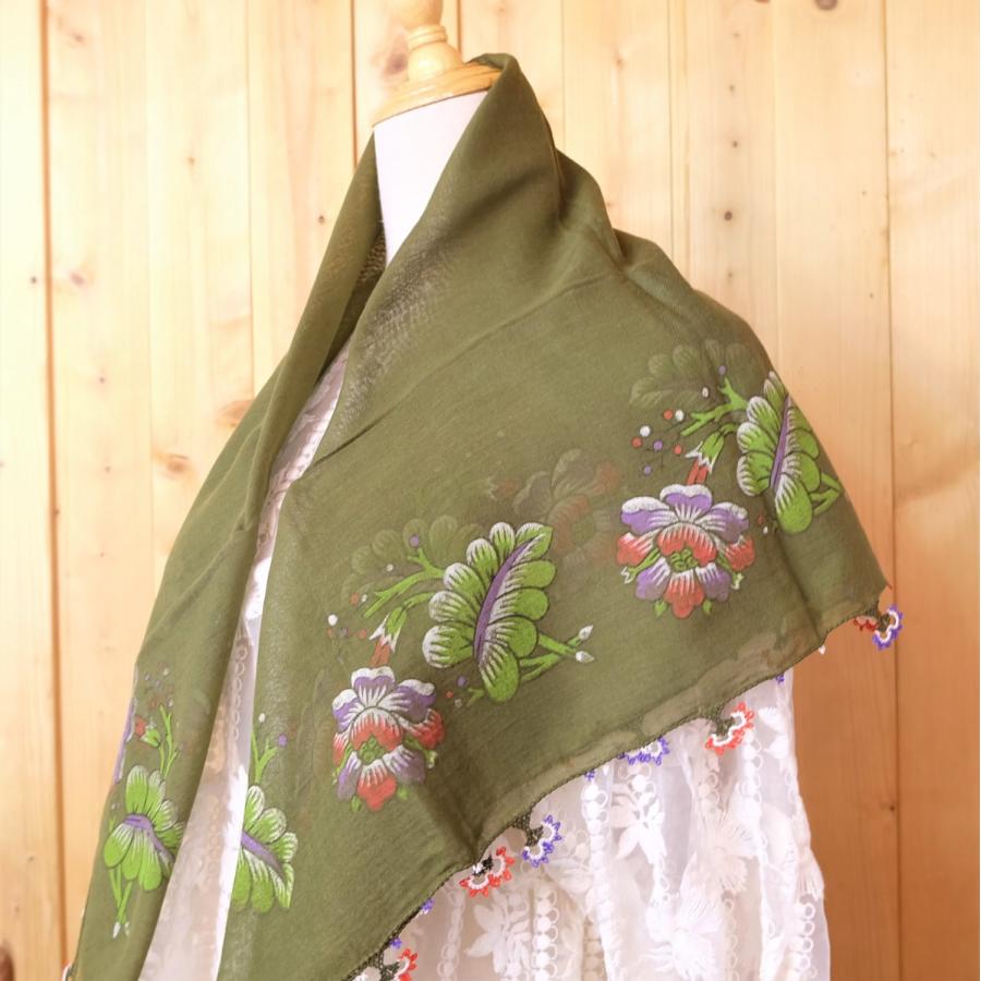 トルコ オヤ OYA イーネオヤ ビンテージ スカーフ 可愛い 花 モチーフ