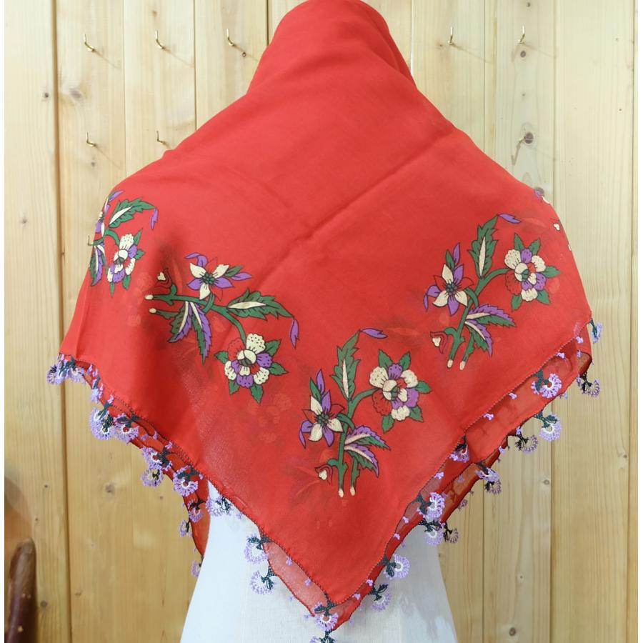 トルコ オヤ OYA イーネオヤ ビンテージ スカーフ 可愛い 花 モチーフ