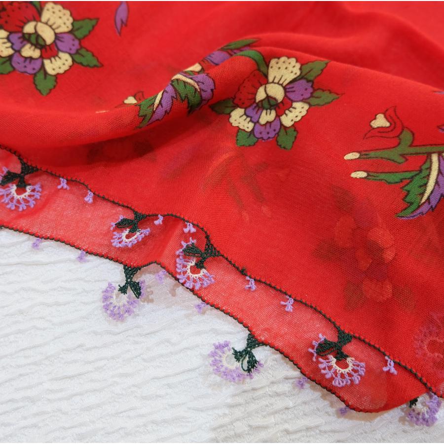 トルコ オヤ OYA イーネオヤ ビンテージ スカーフ 可愛い 花 モチーフ