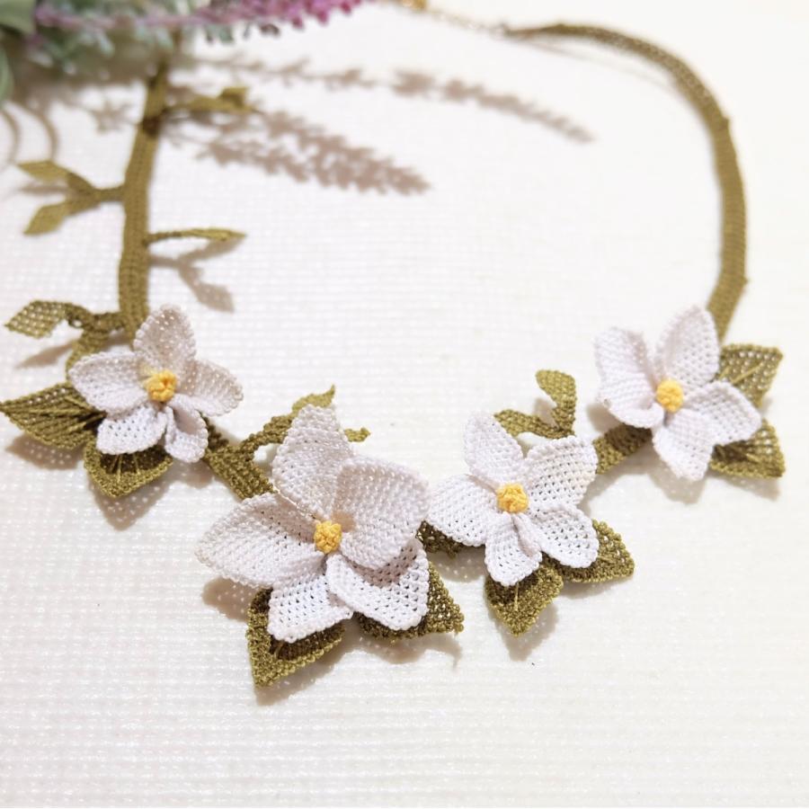 トルコ雑貨　オヤネックレス　イーネネックレス　刺繍針　oya　ハンドメイド　可愛い　お花NO56｜sendaiturcohandmade｜03