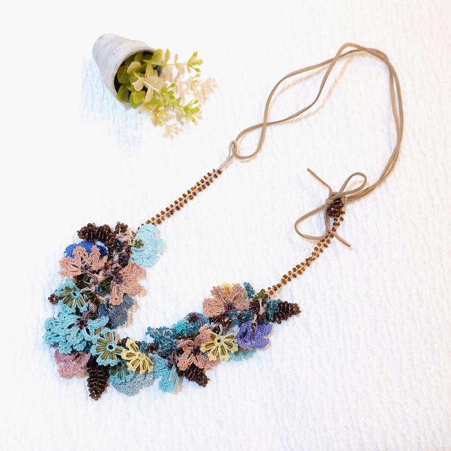 トルコ雑貨　オヤネックレス　トゥー　ボンジュック　ハンドメイド　可愛い　お花　ボリーム感　ネックレスNO75｜sendaiturcohandmade｜14