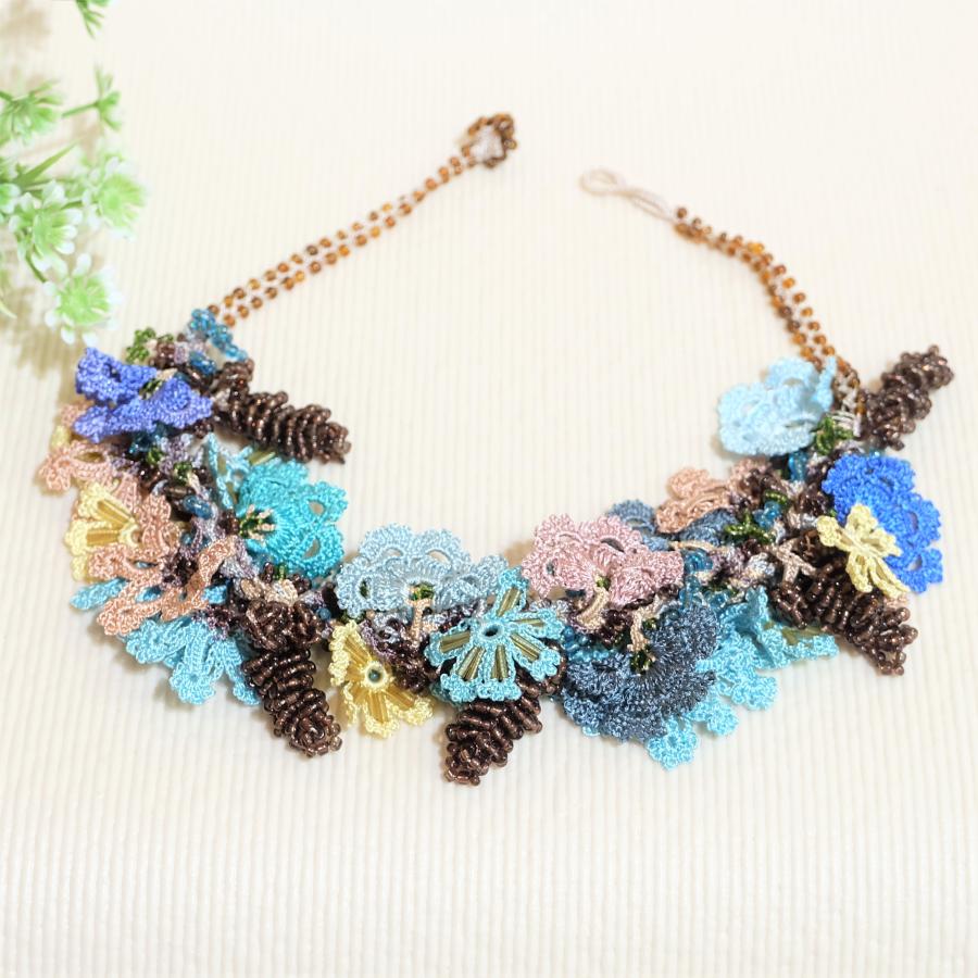 トルコ雑貨　オヤネックレス　トゥー　ボンジュック　ハンドメイド　可愛い　お花　ボリーム感　ネックレスNO75｜sendaiturcohandmade｜02