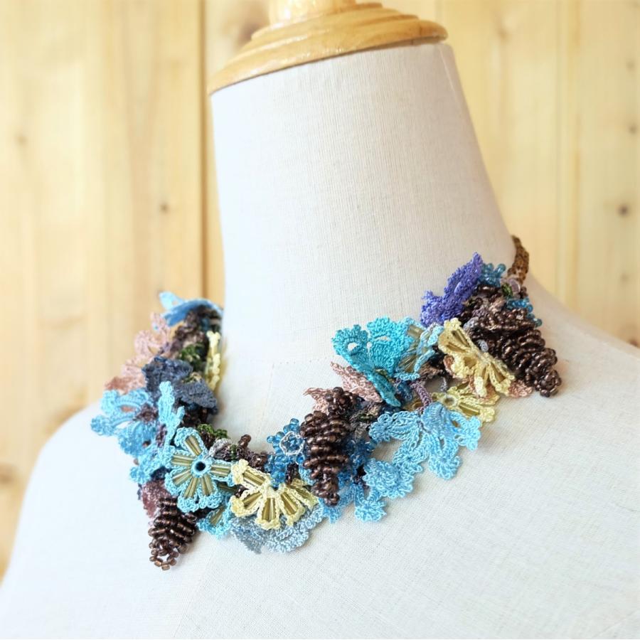 トルコ雑貨　オヤネックレス　トゥー　ボンジュック　ハンドメイド　可愛い　お花　ボリーム感　ネックレスNO75｜sendaiturcohandmade｜03