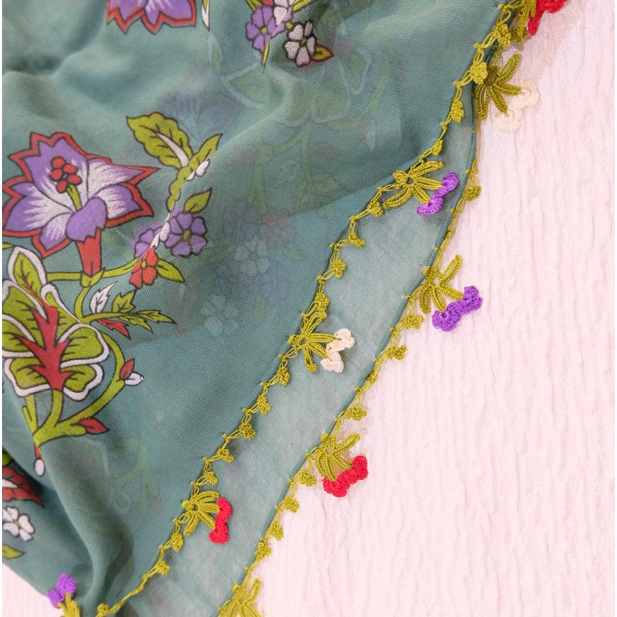 トルコ オヤ OYA トゥーオヤ ビンテージ スカーフ 可愛い 花 モチーフ