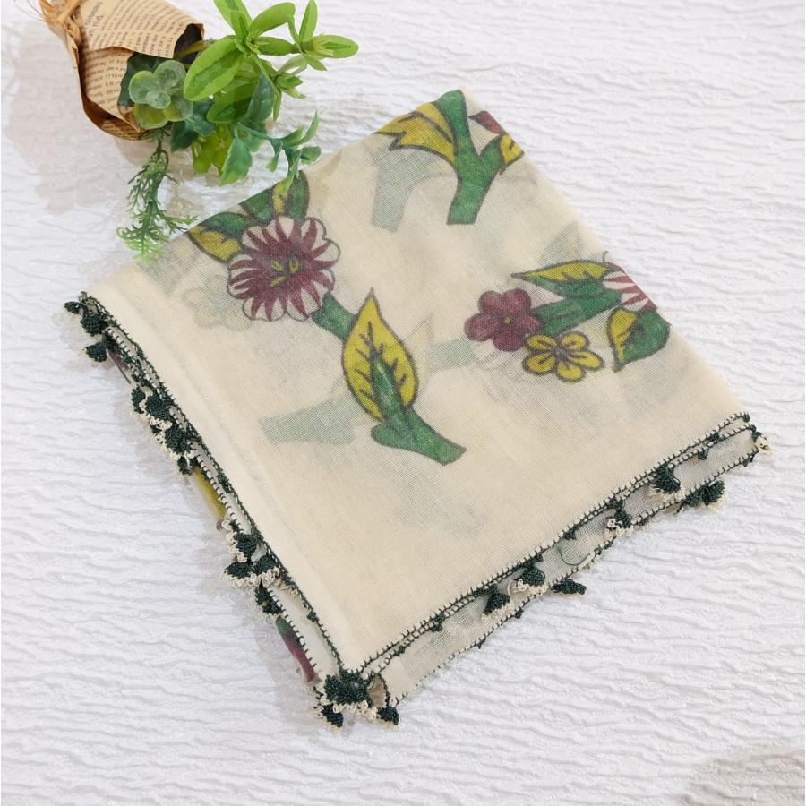 トルコ オヤ OYA イーネオヤ ビンテージ スカーフ 可愛い 花 モチーフ