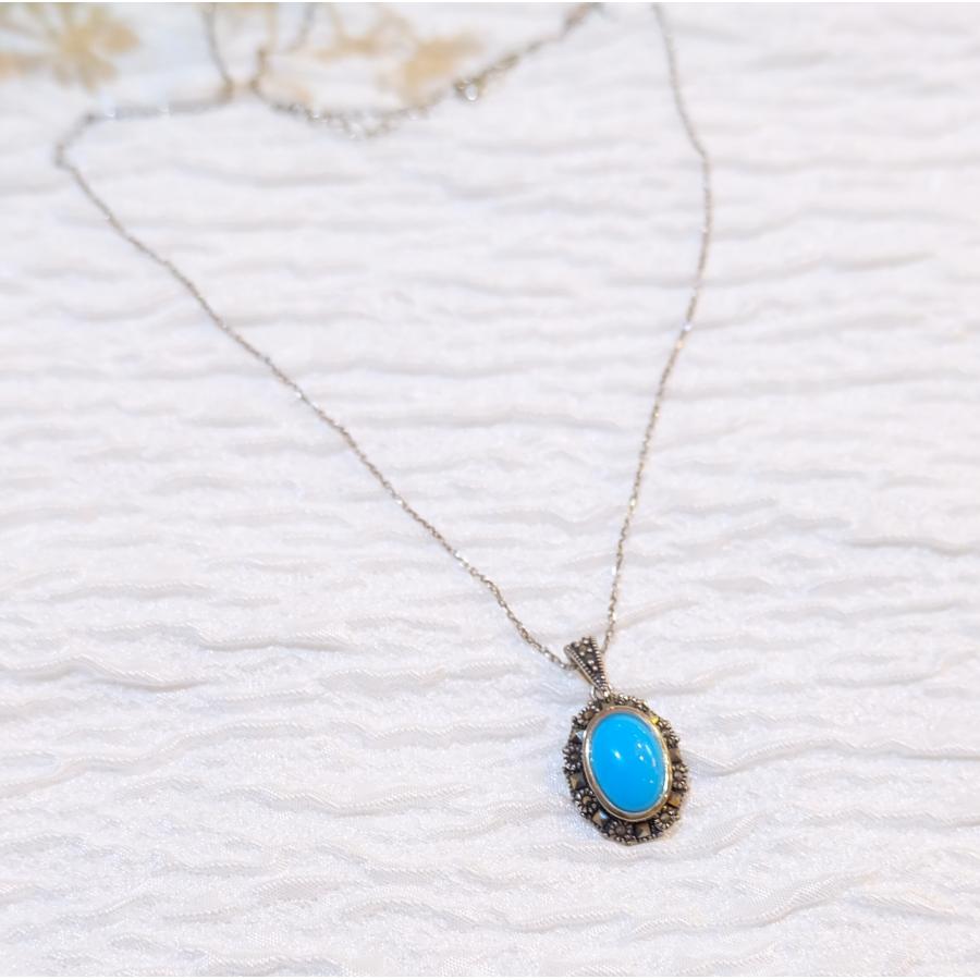 トルコ石 アクセサリー ターコイズ シルバーネックレス ペンダント 御