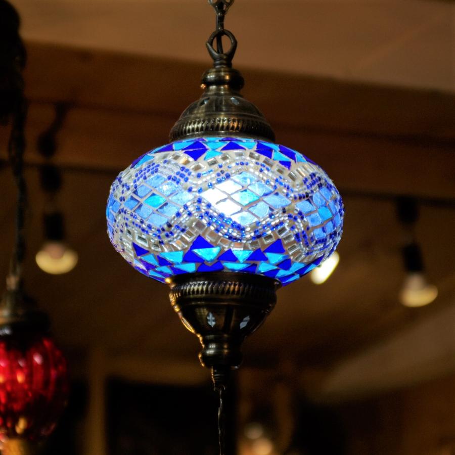 トルコ雑貨 吊り下げ トルコモザイクランプ 綺麗い エキゾチック LED 