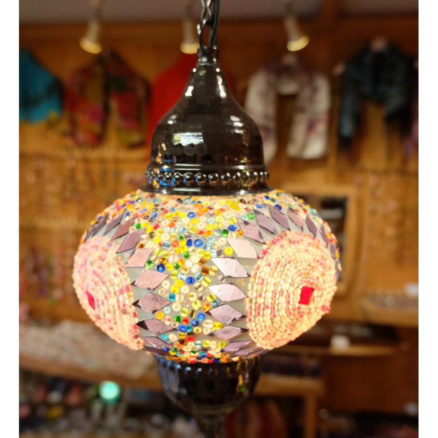 トルコ雑貨 吊り下げ トルコモザイクランプ 綺麗い エキゾチック LED