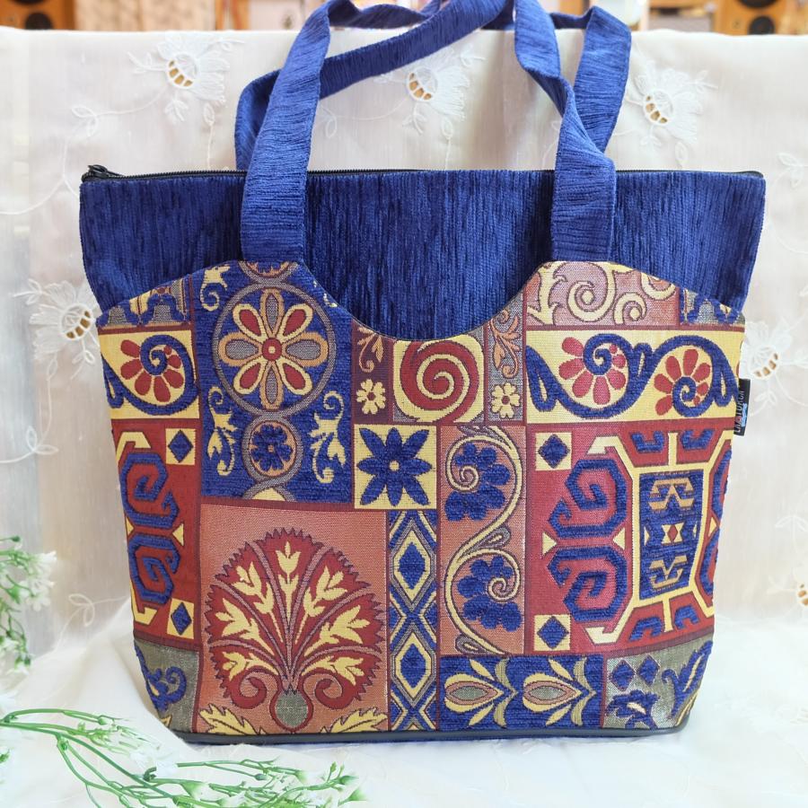 トルコ雑貨 両面ポケット ショルダーバッグ トートバッグ 軽い キリム