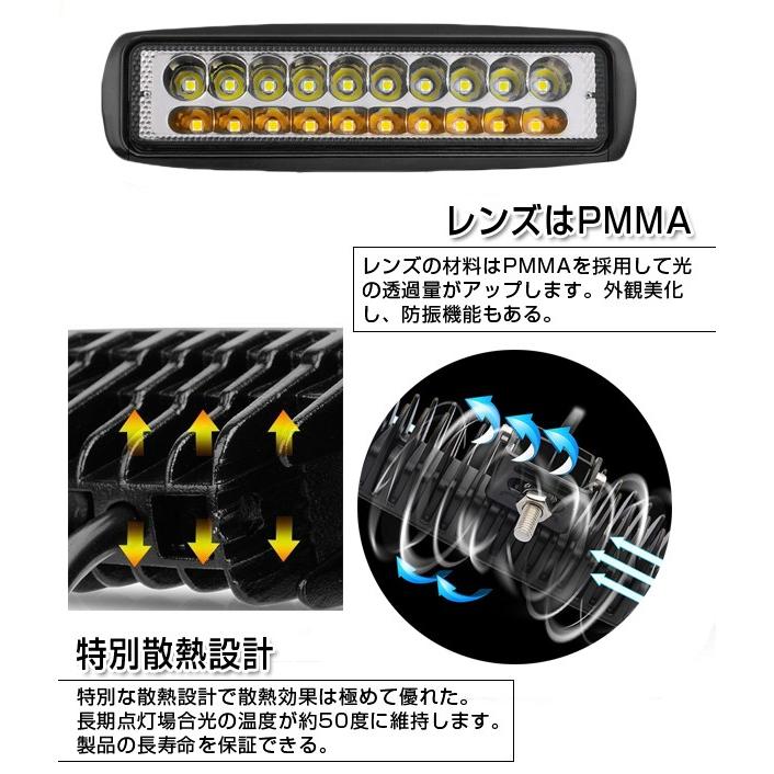 LEDワークライト 作業灯 3色切り替え 20連 3000K 6000K 5000K 12V/24V兼用 防水・防塵・耐衝撃・長寿命 1個売り 送料無料｜sendaizuihouen-store｜02