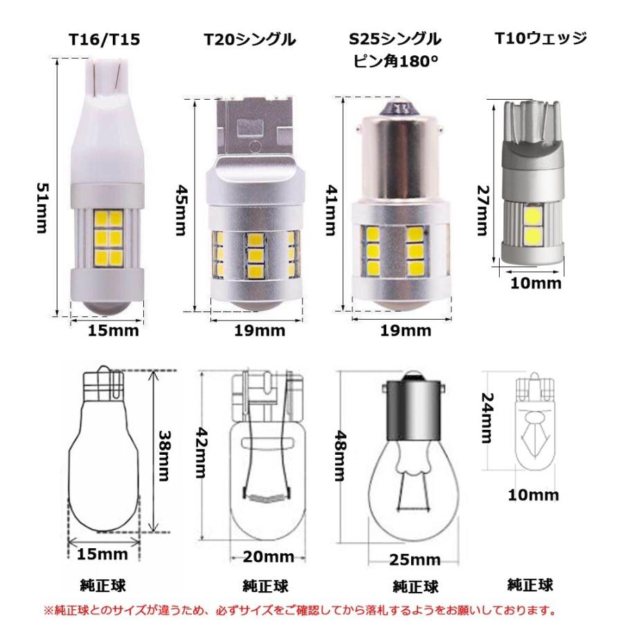 LEDバックランプ T10 T16 T20 S25 ウインカー 集光レンズ付き 無極性 Canbus 21連 ホワイト/アンバー 2個セット 特売セール 送料無料[M便 0/1]｜sendaizuihouen-store｜06