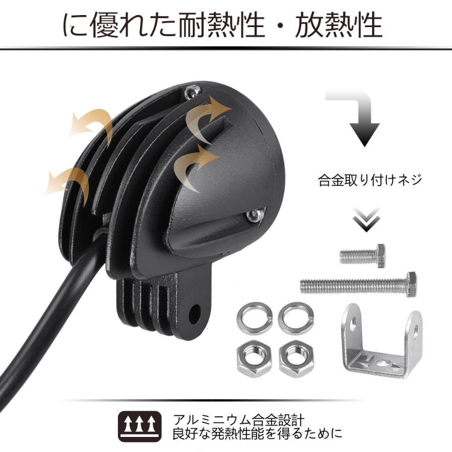 LEDワークライト 作業灯 CREE製 10W 広角/狭角タイプ選択可 丸型 12V/24V兼用 防水・防塵・耐衝撃・長寿命 2個セット 送料無料｜sendaizuihouen-store｜05