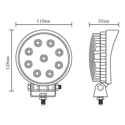 e-auto fun LEDワークライト 作業灯 CREE製 27W 広角タイプ 丸型 e-auto fun LEDワークライト 作業灯 CREE製 27W 広角タイプ 丸型