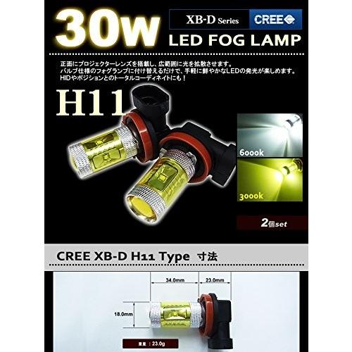 LEDフォグランプ H8/H11/H16(国産車) HB4 30W CREE XB-D搭載 3000K 2個セット 送料無料[M便 0/1]｜sendaizuihouen-store｜05