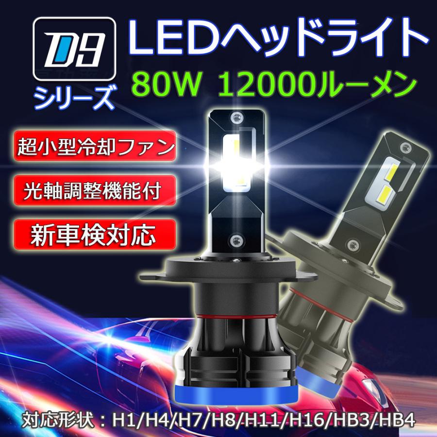 LEDヘッドライト 最新モデル D9 フォグランプ H4 H1 H7 H8/H11/H16 HB3 HB4 新車検対応 光軸調整機能 12V 80W 12000ルーメン 6000K ホワイト 2本組 送料無料｜sendaizuihouen-store｜08