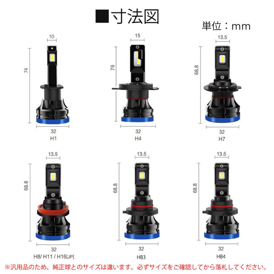 LEDヘッドライト 最新モデル D9 フォグランプ H4 H1 H7 H8/H11/H16 HB3 HB4 新車検対応 光軸調整機能 12V 80W 12000ルーメン 6000K ホワイト 2本組 送料無料｜sendaizuihouen-store｜17