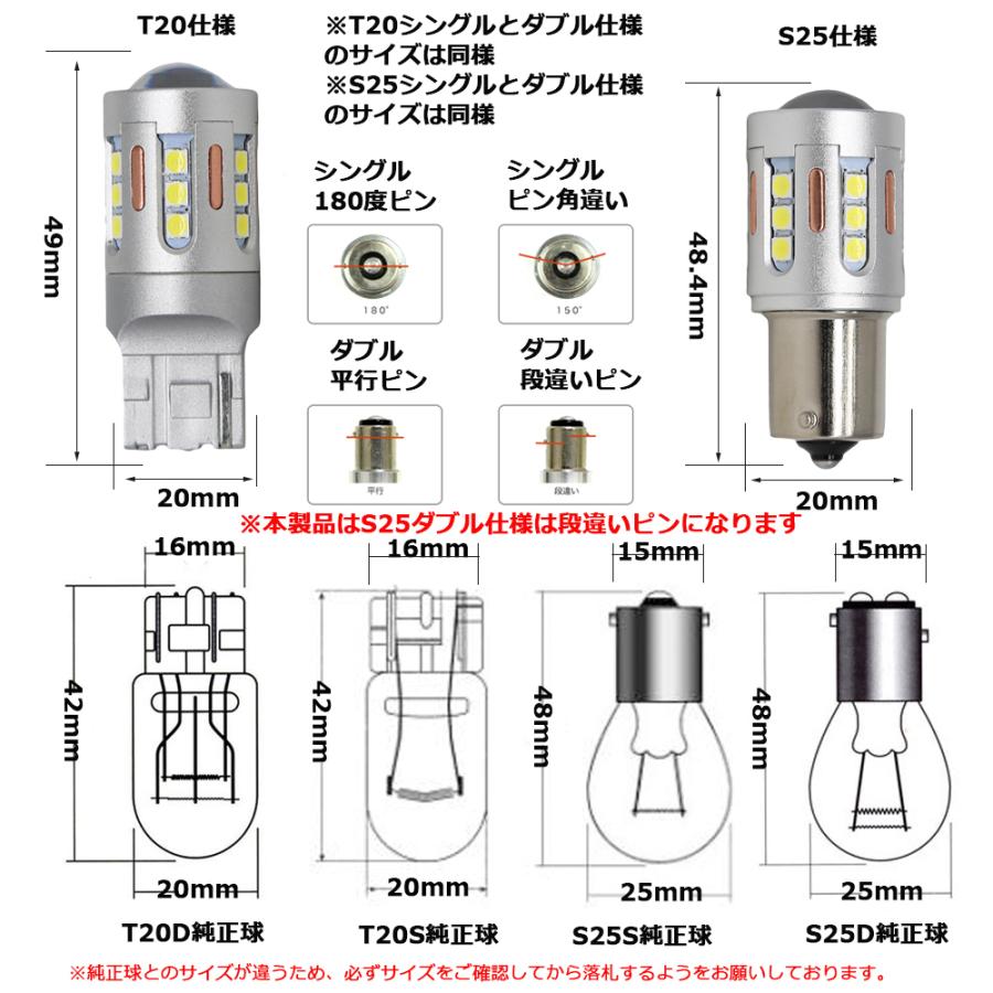 正規品 業界最強 LEDバックランプ T15/T16 T20 S25 9~30V 22W 3000ルーメン ホワイト CSP1919チップ 38連 無極性 ハイブリッド対応 2本[M便 0/1]｜sendaizuihouen-store｜12