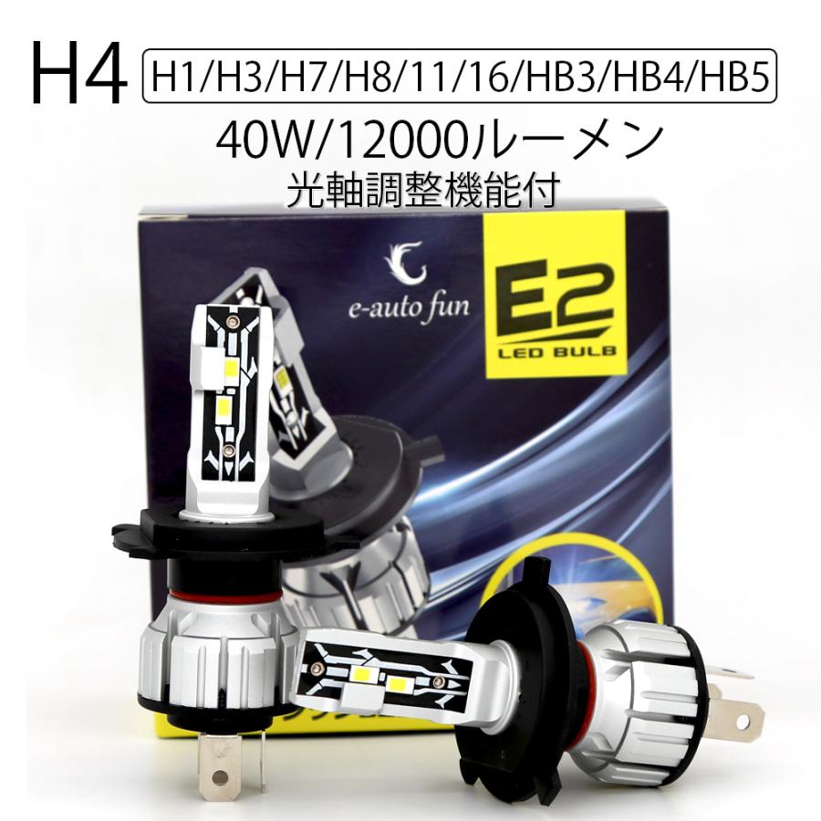 最新モデル LEDヘッドライト H4 H7 H8 H11 H16 超特価激安 HB3 HB4 HB5 HIR2 12000LM 新車検対応 40W フォグランプ H1 H3 2本 【日本産】 ポンつけ 光軸調整機能付 ファンレス