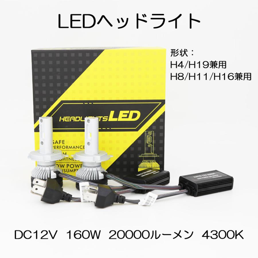e-auto fun LEDヘッドライト H4/H19 H8/H11/H16 DC12V専用 160W