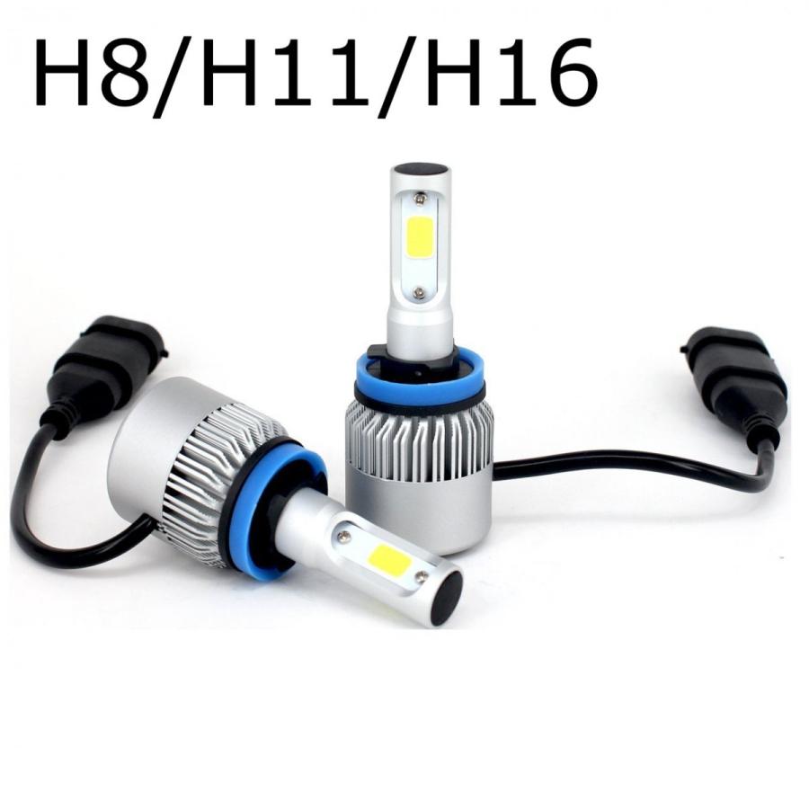 LEDヘッドライト X2 フォグランプ H4 H1 H3 HB3 HB4 H7 H8/H11/H16 COBチップ搭載 DC12V専用 72W 8000ルーメン 6500K ホワイト 2本セット 送料無料｜sendaizuihouen-store｜12